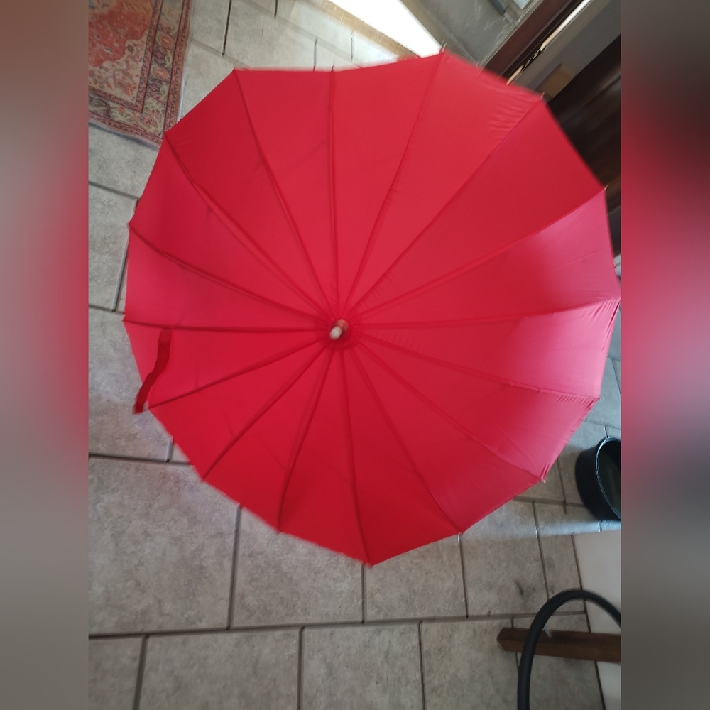 Red Heart Shaped Umbrella With Cover.